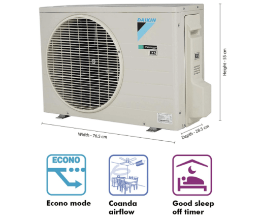 Daikin 1 Ton 3 Star ATKL35U Inverter Split AC (3D Airflow, 100 percent Copper, Hepta Sense, Triple Display, White, 2023 - Image 3
